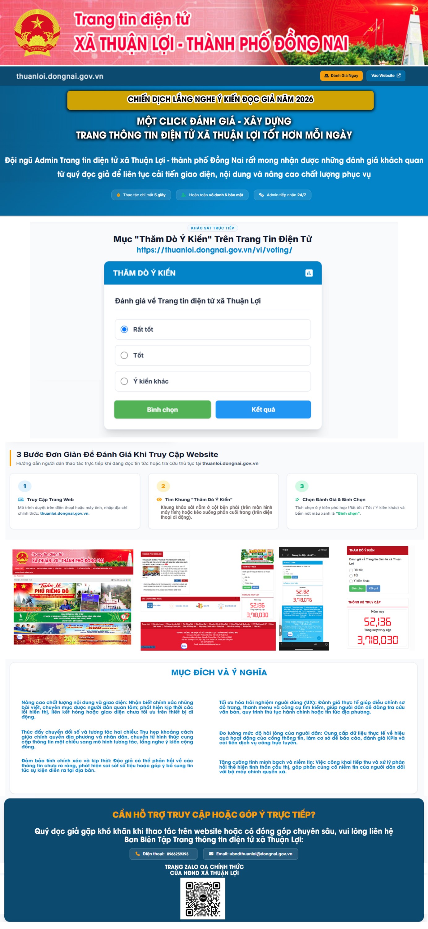 click đánh giá trang ttdt